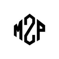 MZP letter logo design with polygon shape. MZP polygon and cube shape logo design. MZP hexagon vector logo template white and black colors. MZP monogram, business and real estate logo.