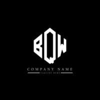 diseño de logotipo de letra bqw con forma de polígono. diseño de logotipo en forma de cubo y polígono bqw. bqw hexágono vector logo plantilla colores blanco y negro. monograma bqw, logotipo comercial e inmobiliario.