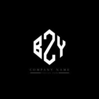 diseño de logotipo de letra bzy con forma de polígono. diseño de logotipo de forma de cubo y polígono bzy. bzy hexágono vector logo plantilla colores blanco y negro. monograma bzy, logotipo comercial y inmobiliario.