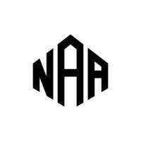 NAA letter logo design with polygon shape. NAA polygon and cube shape logo design. NAA hexagon vector logo template white and black colors. NAA monogram, business and real estate logo.