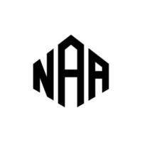 NAA letter logo design with polygon shape. NAA polygon and cube shape logo design. NAA hexagon vector logo template white and black colors. NAA monogram, business and real estate logo.