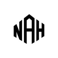 NAH letter logo design with polygon shape. NAH polygon and cube shape logo design. NAH hexagon vector logo template white and black colors. NAH monogram, business and real estate logo.