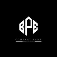 BPE letter logo design with polygon shape. BPE polygon and cube shape logo design. BPE hexagon vector logo template white and black colors. BPE monogram, business and real estate logo.