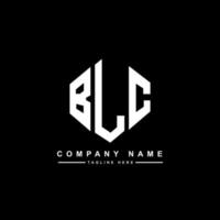 BLC letter logo design with polygon shape. BLC polygon and cube shape logo design. BLC hexagon vector logo template white and black colors. BLC monogram, business and real estate logo.