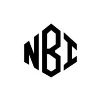 diseño de logotipo de letra nbi con forma de polígono. diseño de logotipo en forma de cubo y polígono nbi. Plantilla de logotipo vectorial hexagonal nbi colores blanco y negro. Monograma nbi, logotipo comercial e inmobiliario. vector