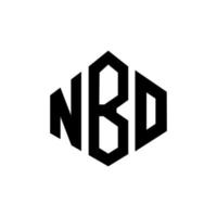 NBO letter logo design with polygon shape. NBO polygon and cube shape logo design. NBO hexagon vector logo template white and black colors. NBO monogram, business and real estate logo.