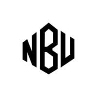 diseño de logotipo de letra nbu con forma de polígono. Diseño de logotipo en forma de cubo y polígono nbu. Nbu hexágono vector logo plantilla colores blanco y negro. monograma nbu, logotipo comercial e inmobiliario.