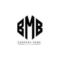 BMB letter logo design with polygon shape. BMB polygon and cube shape logo design. BMB hexagon vector logo template white and black colors. BMB monogram, business and real estate logo.