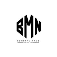 BMN letter logo design with polygon shape. BMN polygon and cube shape logo design. BMN hexagon vector logo template white and black colors. BMN monogram, business and real estate logo.