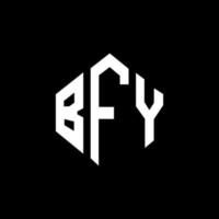 BFY letter logo design with polygon shape. BFY polygon and cube shape logo design. BFY hexagon vector logo template white and black colors. BFY monogram, business and real estate logo.