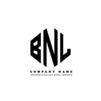 diseño de logotipo de letra bnl con forma de polígono. diseño de logotipo en forma de cubo y polígono bnl. bnl hexágono vector logo plantilla colores blanco y negro. Monograma bnl, logotipo empresarial y inmobiliario.