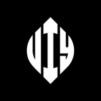 diseño de logotipo de letra de círculo uiy con forma de círculo y elipse. uiy letras elipses con estilo tipográfico. las tres iniciales forman un logo circular. vector de marca de letra de monograma abstracto de emblema de círculo uiy.