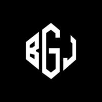 BGJ letter logo design with polygon shape. BGJ polygon and cube shape logo design. BGJ hexagon vector logo template white and black colors. BGJ monogram, business and real estate logo.