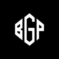 diseño de logotipo de letra bgp con forma de polígono. diseño de logotipo de forma de cubo y polígono bgp. Plantilla de logotipo vectorial hexagonal bgp colores blanco y negro. Monograma bgp, logotipo comercial e inmobiliario. vector