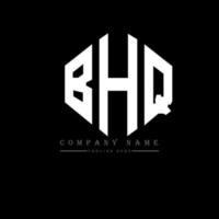 BHQ letter logo design with polygon shape. BHQ polygon and cube shape logo design. BHQ hexagon vector logo template white and black colors. BHQ monogram, business and real estate logo.