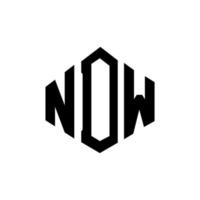 NDW letter logo design with polygon shape. NDW polygon and cube shape logo design. NDW hexagon vector logo template white and black colors. NDW monogram, business and real estate logo.