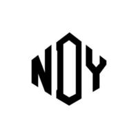 diseño de logotipo de letra ndy con forma de polígono. diseño de logotipo en forma de cubo y polígono ndy. ndy hexágono vector logo plantilla colores blanco y negro. monograma ndy, logotipo comercial e inmobiliario.