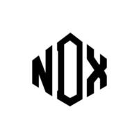 diseño de logotipo de letra ndx con forma de polígono. Diseño de logotipo en forma de cubo y polígono ndx. Plantilla de logotipo vectorial hexagonal ndx colores blanco y negro. Monograma ndx, logotipo comercial e inmobiliario. vector