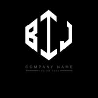 BIJ letter logo design with polygon shape. BIJ polygon and cube shape logo design. BIJ hexagon vector logo template white and black colors. BIJ monogram, business and real estate logo.