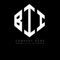 BII letter logo design with polygon shape. BII polygon and cube shape logo design. BII hexagon vector logo template white and black colors. BII monogram, business and real estate logo.