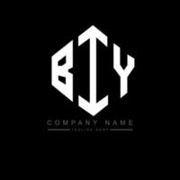 BIY letter logo design with polygon shape. BIY polygon and cube shape logo design. BIY hexagon vector logo template white and black colors. BIY monogram, business and real estate logo.