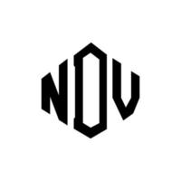 NDV letter logo design with polygon shape. NDV polygon and cube shape logo design. NDV hexagon vector logo template white and black colors. NDV monogram, business and real estate logo.