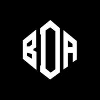 BDA letter logo design with polygon shape. BDA polygon and cube shape logo design. BDA hexagon vector logo template white and black colors. BDA monogram, business and real estate logo.