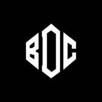 BDC letter logo design with polygon shape. BDC polygon and cube shape logo design. BDC hexagon vector logo template white and black colors. BDC monogram, business and real estate logo.