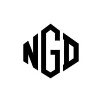 NGD letter logo design with polygon shape. NGD polygon and cube shape logo design. NGD hexagon vector logo template white and black colors. NGD monogram, business and real estate logo.