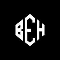 BEH letter logo design with polygon shape. BEH polygon and cube shape logo design. BEH hexagon vector logo template white and black colors. BEH monogram, business and real estate logo.