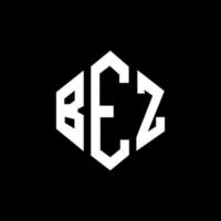 diseño de logotipo de letra bez con forma de polígono. bez polígono y diseño de logotipo en forma de cubo. bez hexagon vector logo plantilla colores blanco y negro. monograma bez, logotipo comercial y inmobiliario.