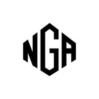 NGA letter logo design with polygon shape. NGA polygon and cube shape logo design. NGA hexagon vector logo template white and black colors. NGA monogram, business and real estate logo.