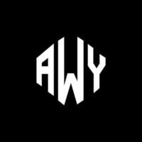 AWY letter logo design with polygon shape. AWY polygon and cube shape logo design. AWY hexagon vector logo template white and black colors. AWY monogram, business and real estate logo.