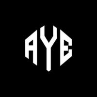 AYE letter logo design with polygon shape. AYE polygon and cube shape logo design. AYE hexagon vector logo template white and black colors. AYE monogram, business and real estate logo.