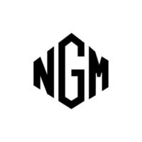 NGM letter logo design with polygon shape. NGM polygon and cube shape logo design. NGM hexagon vector logo template white and black colors. NGM monogram, business and real estate logo.