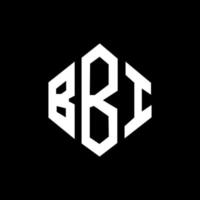 diseño de logotipo de letra bbi con forma de polígono. diseño de logotipo de forma de cubo y polígono bbi. bbi hexágono vector logo plantilla colores blanco y negro. monograma bbi, logotipo comercial e inmobiliario.