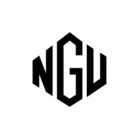 NGU letter logo design with polygon shape. NGU polygon and cube shape logo design. NGU hexagon vector logo template white and black colors. NGU monogram, business and real estate logo.