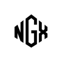 NGX letter logo design with polygon shape. NGX polygon and cube shape logo design. NGX hexagon vector logo template white and black colors. NGX monogram, business and real estate logo.