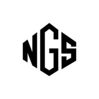 NGS letter logo design with polygon shape. NGS polygon and cube shape logo design. NGS hexagon vector logo template white and black colors. NGS monogram, business and real estate logo.