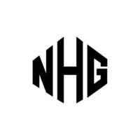 NHG letter logo design with polygon shape. NHG polygon and cube shape logo design. NHG hexagon vector logo template white and black colors. NHG monogram, business and real estate logo.