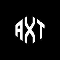 AXT letter logo design with polygon shape. AXT polygon and cube shape logo design. AXT hexagon vector logo template white and black colors. AXT monogram, business and real estate logo.