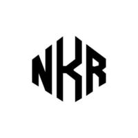 diseño de logotipo de letra nkr con forma de polígono. Diseño de logotipo en forma de cubo y polígono nkr. nkr hexágono vector logo plantilla colores blanco y negro. Monograma nkr, logotipo comercial e inmobiliario.