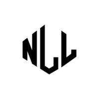 diseño de logotipo de letra nll con forma de polígono. diseño de logotipo en forma de cubo y polígono nll. nll hexágono vector logo plantilla colores blanco y negro. monograma nll, logotipo comercial e inmobiliario.