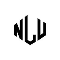 diseño de logotipo de letra nlu con forma de polígono. diseño de logotipo de forma de cubo y polígono nlu. nlu hexágono vector logo plantilla colores blanco y negro. monograma nlu, logotipo empresarial y inmobiliario.