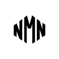 NMN letter logo design with polygon shape. NMN polygon and cube shape logo design. NMN hexagon vector logo template white and black colors. NMN monogram, business and real estate logo.