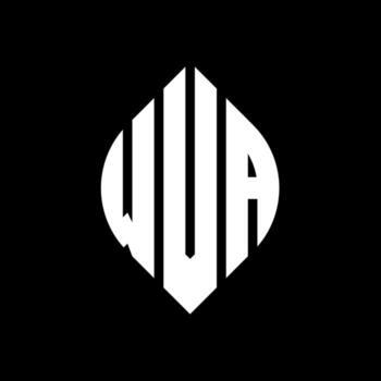 WVA circle letter logo design with circle and ellipse shape. WVA ellipse letters with typographic style. The three initials form a circle logo. WVA Circle Emblem Abstract Monogram Letter Mark Vector. vector