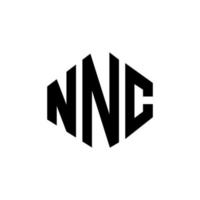 diseño de logotipo de letra nnc con forma de polígono. Diseño de logotipo en forma de cubo y polígono nnc. Plantilla de logotipo vectorial hexagonal nnc colores blanco y negro. Monograma nnc, logotipo comercial e inmobiliario. vector