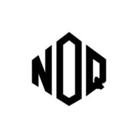 NOQ letter logo design with polygon shape. NOQ polygon and cube shape logo design. NOQ hexagon vector logo template white and black colors. NOQ monogram, business and real estate logo.
