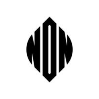 diseño de logotipo de letra de círculo ndn con forma de círculo y elipse. ndn letras elipses con estilo tipográfico. las tres iniciales forman un logo circular. vector de marca de letra de monograma abstracto del emblema del círculo ndn.