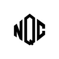 NQC letter logo design with polygon shape. NQC polygon and cube shape logo design. NQC hexagon vector logo template white and black colors. NQC monogram, business and real estate logo.